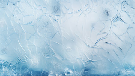 Ice pattern. Frozen water surface, glass or view from the windowの素材