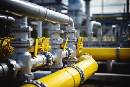Pipeline valves. Gas transportation with gas or pipeline valvesの素材