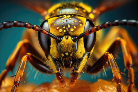 Macro portrait of a wasp insectの素材