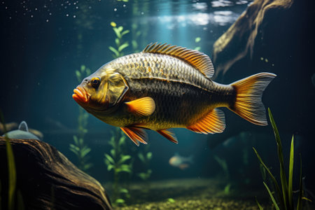 Predatory fish in aquariumの素材