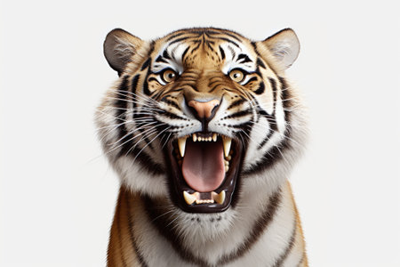 Tiger face on a white backgroundの素材