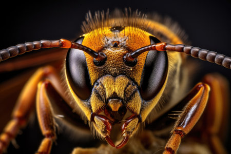 Macro portrait of a wasp insectの素材
