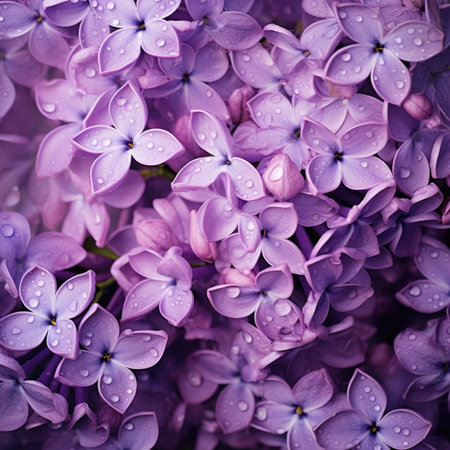 Spring floral background of purple lilacの素材