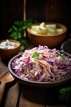 Cabbage salad coleslaw in a bowlの素材