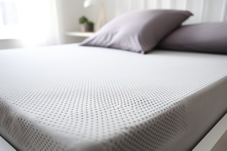 Close-up of foam mattress in bedの素材