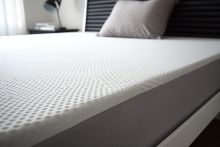 White memory foam mattress topper on bedの素材