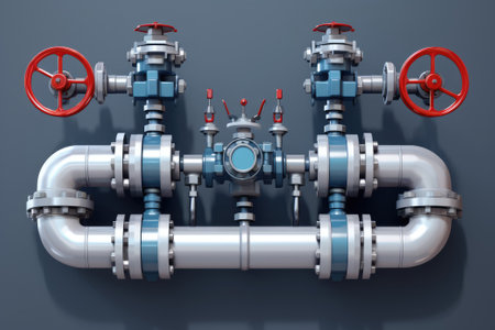 Pipeline valves. Gas transportation with gas or pipeline valvesの素材