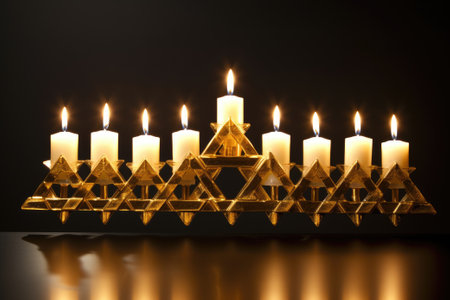 Candlestick with a star. Hanukkah Jewish holidayの素材