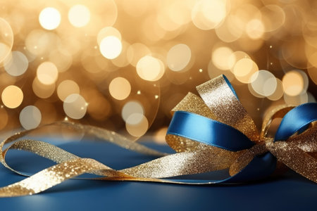 A blue and gold ribbonの素材