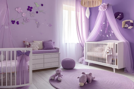 Purple baby bedroom with cotの素材