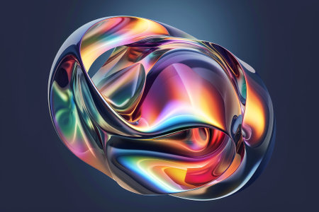 Abstract metallic holographic colored shapeの素材