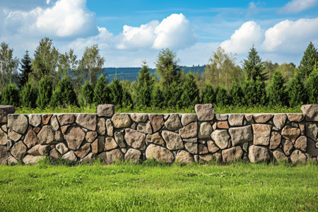 Fence stone panels. Artificial concrete panels imitating natural stone.の素材