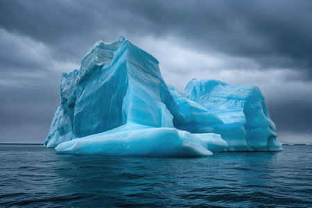 Bluish iceberg with beautiful shapes.の素材