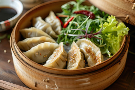 Chinese traditional food dumplings. Asian cuisineの素材