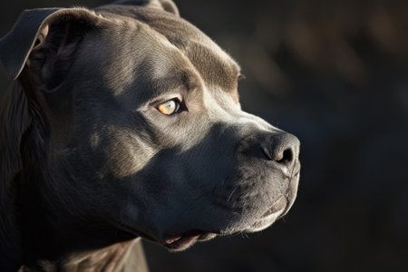 Portrait of a pit bull dog.の素材