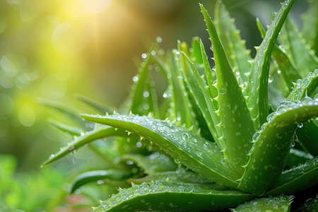 Aloe vera plant in a pot.の素材