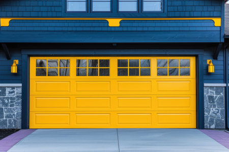 Yellow sectional garage doorの素材