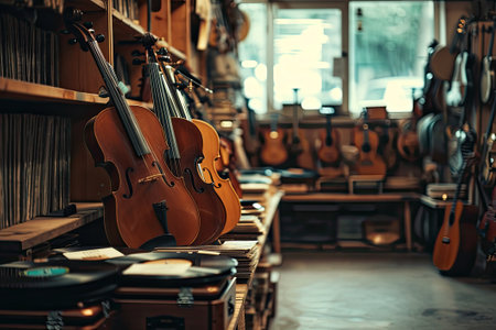 Musical instruments and vinyl records storeの素材