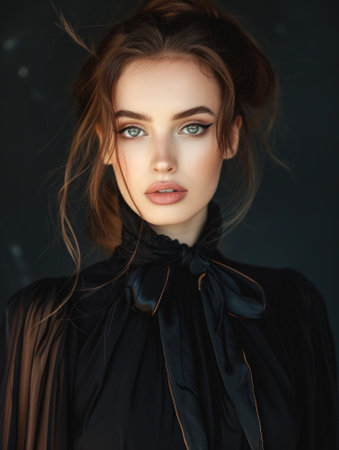 Glamor stylish model. Portrait of a young beautiful womanの素材