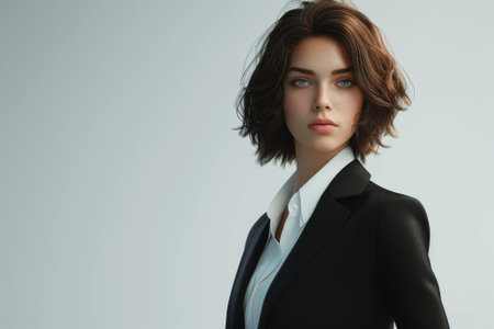 Short hair business girl with suit jacketの素材