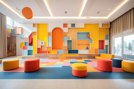 Colorful modern kindergarten interiorの素材