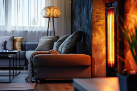 Modern electric infrared heater at homeの素材