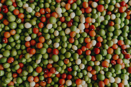 Mixed peas for soup background and texture. Top view.の素材