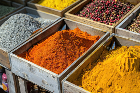 Spices for sale at the bazaarの素材