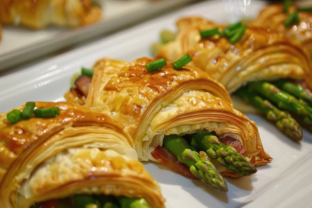 Asparagus and bacon puff pastry bundlesの素材