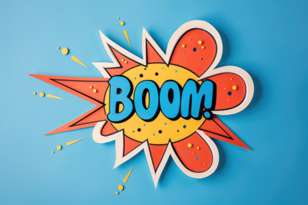 Colorful boom text in 3d comic styleの素材