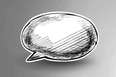 Drawn white bubble with black stroke and shadowの素材