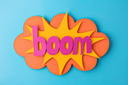 Colorful boom text in 3d comic styleの素材