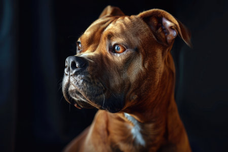 Portrait of a pit bull dog.の素材