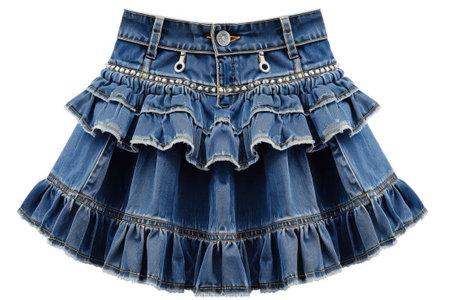 Denim skirt on white background. Generative AIの素材