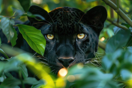 Black panther in the rainforestの素材