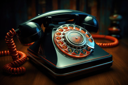 Retro rotary dial telephone.の素材