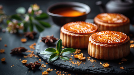 Chinese traditional Moon cakes at mid-autumn festival.の素材