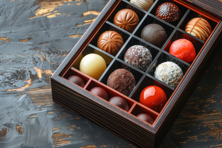 Traditional Japanese dessert mochi balls presented in a beautiful, traditional Japanese boxの素材