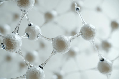Abstract molecules design with connecting lines forming a network structureの素材