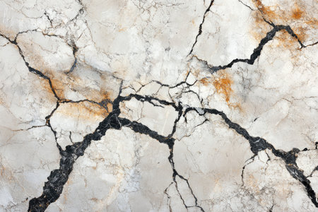 Luxurious marble texture featuring striking black and brown veins, ideal for elegant design projectsの素材