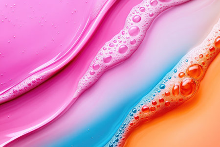 Colorful abstract waves flowing seamlessly, creating a vibrant and dynamic backgroundの素材