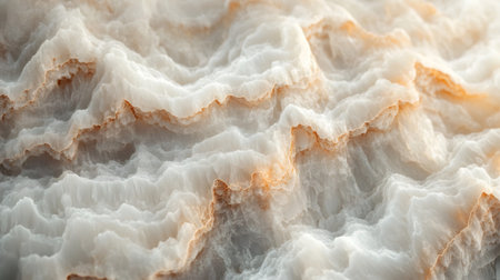 Close up of white and orange stone surface creating a wavy pattern, suitable for backgrounds and texturesの素材
