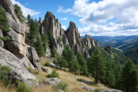 Scenic landscape of the needles rock formations in Custer State Park, South Dakotaの素材