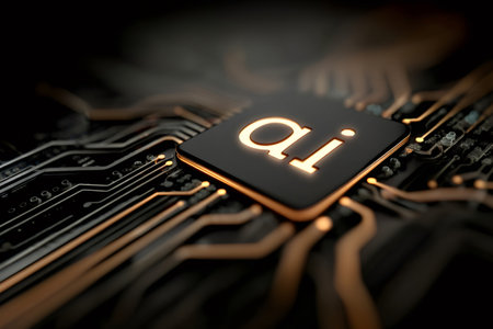 Artificial intelligence chip glowing on a futuristic circuit board, representing the power of ai in modern computingの素材