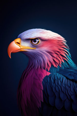 Majestic eagle with vibrant plumage, showcasing strength and graceの素材