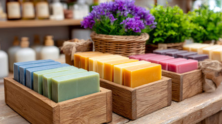 Organic skincare products creating a wellness and hygiene conceptの素材