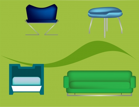 Furniture vector for graphic and interior designのイラスト素材