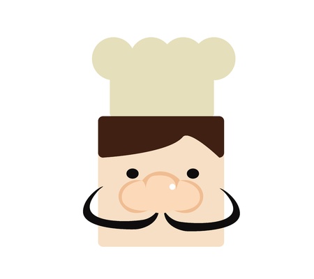 Head Cartoon illustration of a chef vectorのイラスト素材