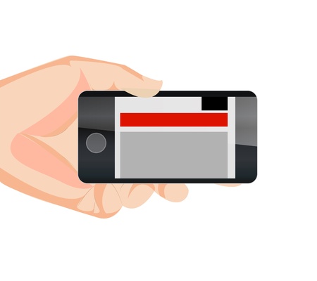 Responsive Mobile Web Site Horizontal With Handのイラスト素材
