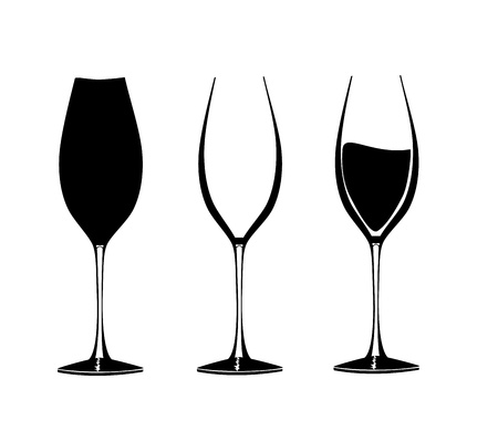 	Wine glasses in graphic for use in party or restaurant artworkのイラスト素材